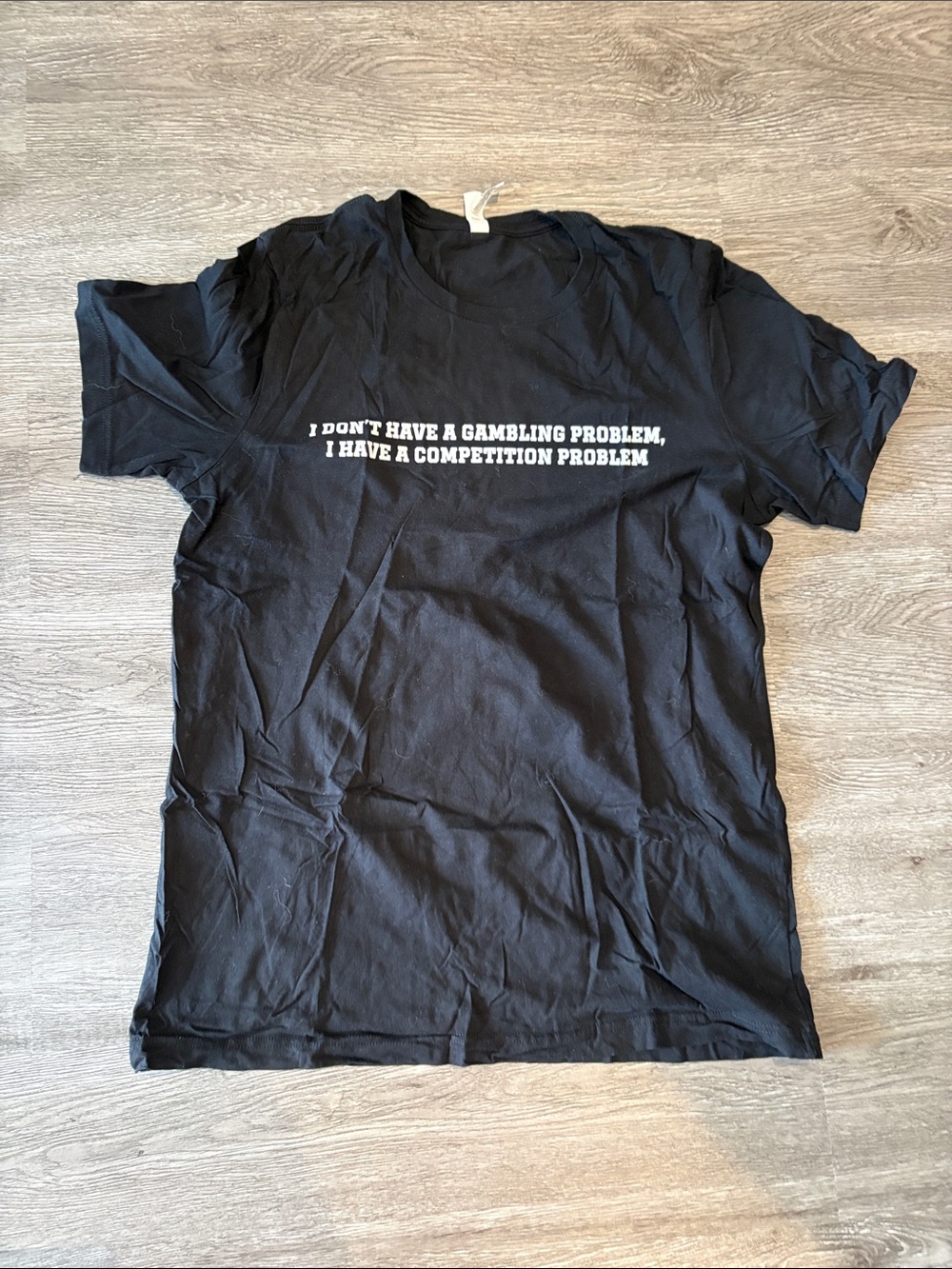 Men's Black Graphic Tee “Gambling Problem”